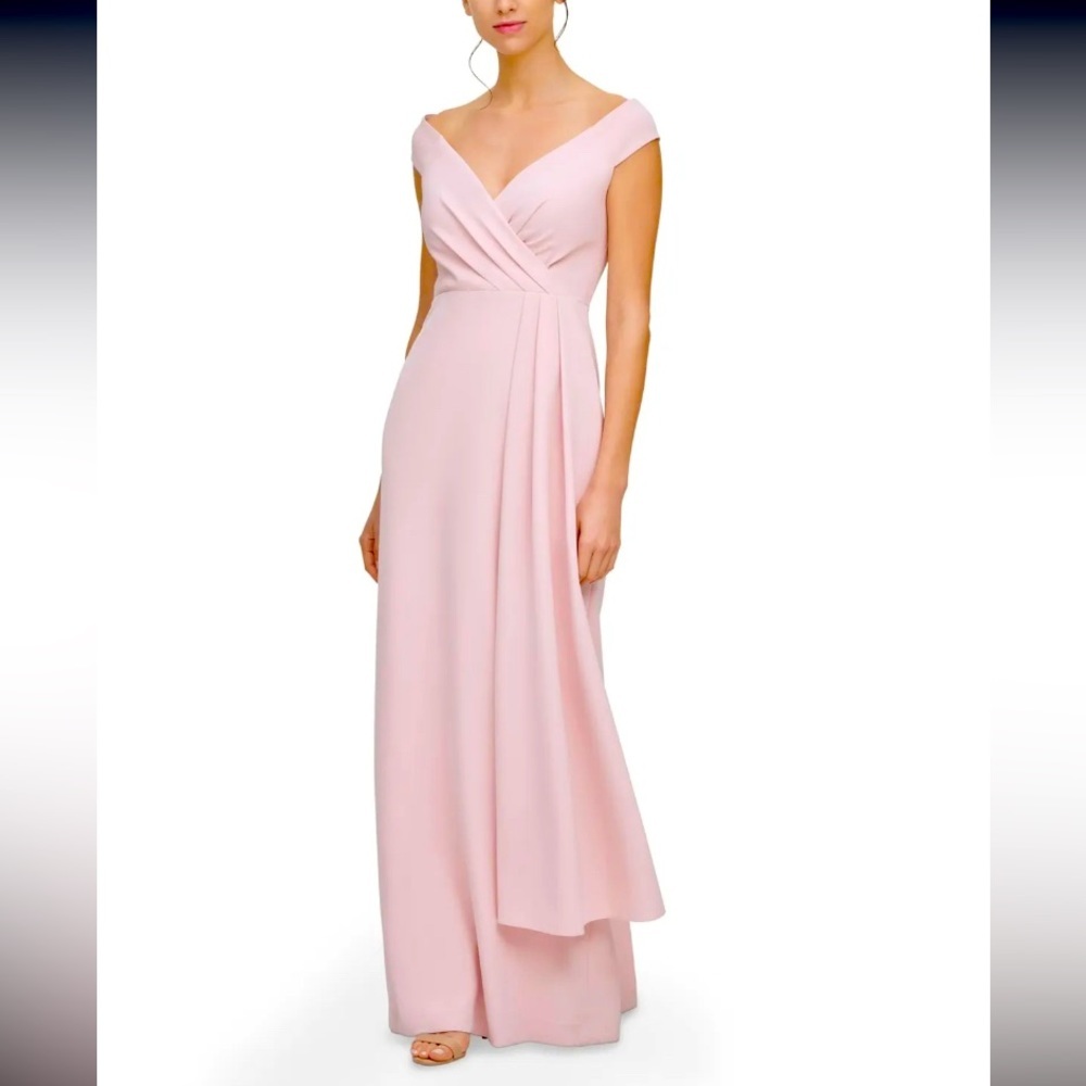 Women’s Formal Dress Size 8 ELIZA J Blush Pink Side-drape Cap Sleeve Maxi Gown